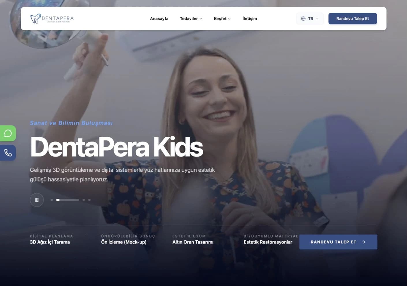 DentaPera web sitesinden bir görünüm