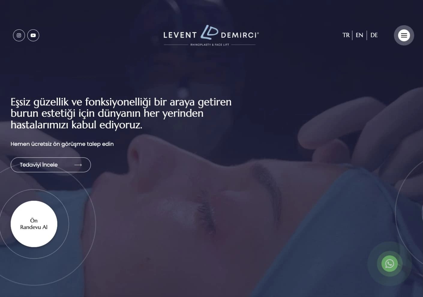 Op. Dr. Levent Demirci web sitesinden bir görünüm